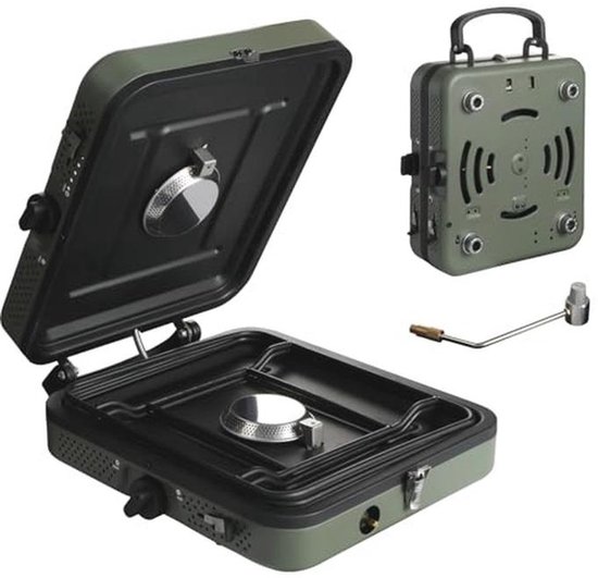 2-pits propaan campingfornuis - Draagbaar en opvouwbaar gasfornuis voor kamperen van Merkloos