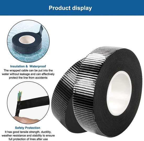 2 Rollen 5m×23mm Zelfhechtende Waterdichte Isolatievulkaniseerband | Zelfklevende rubber tape voor noodreparatie van slangen en isolatie van elektrische kabels buiten en thuis