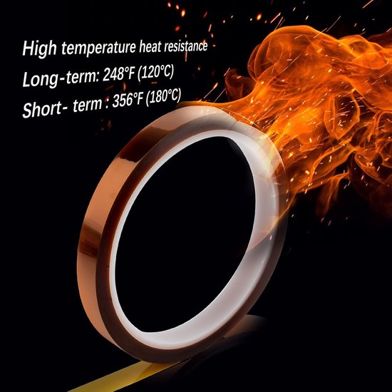 2 rollen Hoge Temperatuur Sublimatie Tape Hittebestendige Thermische Tape voor Printen Sublimatie Overdracht Warmte Isolatie Golflassen (10 mm x 33 m, Fauve)