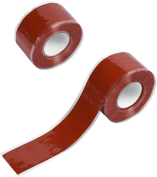 2 rollen zelflaswikkeltape van silicone, isolatietape hittebestendig reparatietape waterdicht afdichtingstape zelfklevend 2,5 mm x 3 m voor waterdichte reparaties, elektrische aansluitingen - rood