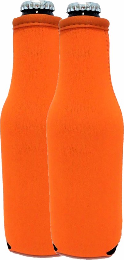 2 st. Bierfles koelhoud hoesje - flessen koelhouder - bierfles - Oranje van SportX