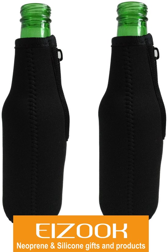 2 st. Bierfles koelhoud hoesje voor 25 cl flesjes - Zwart van SportX