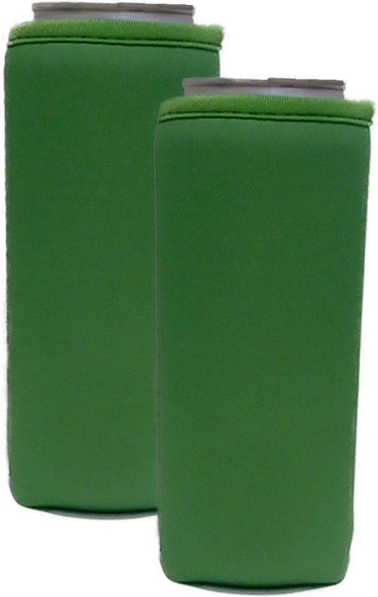 2 st. Koelhoud blik hoes 50cl - Groen - blik koelhoudhoes van Outdoor Feeling