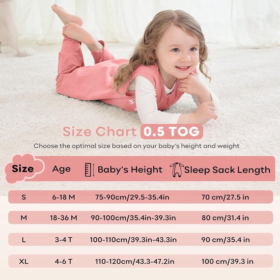 2 stuks babyslaapzakken zomer met voeten 100% katoen zomerslaapzak 0,5 Tog babyslaapzak met benen slaapromper 70 cm voor pasgeborenen jongens meisjes 6-18 maanden van Aibrou