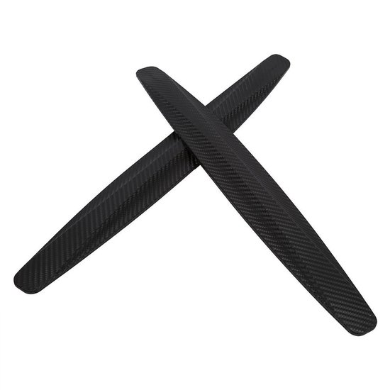 2 Stuks Bumperbeschermer, Koolstofvezel Stijl Voorbumperbeschermer Sticker, Krasbescherming voor Hoek (BLACK) van Automaat