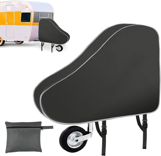 2 stuks disselkap, universeel Oxford-materiaal, disselafdekking geschikt voor aanhangwagen, caravan, met dubbele kliksluiting, caravanaccessoire geschikt voor anti-slingerkoppeling, kastslot