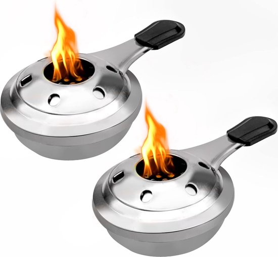 2 stuks draagbare roestvrijstalen alcoholkachel, afneembare fondue-alcoholbrander, gummy alcoholbrander voor buiten kamperen, milieuvriendelijk van Boloda