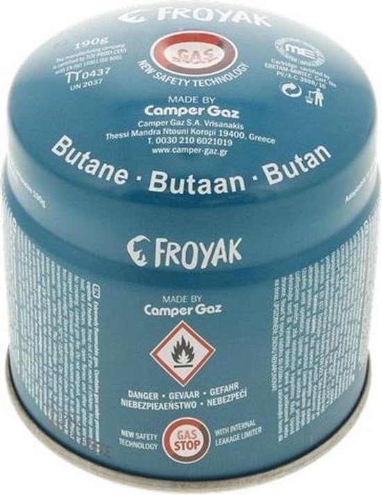 2 stuks - Gasblik | Gasbus |Camping Gasvulling |Gas Cartridge | Butaan Gas |190g - van Safety Button