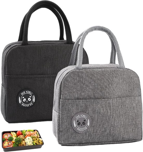 2 Stuks Geïsoleerde Lunch Tas, Mini Koeltas, 6L met Aluminium Folie Voering, Vouwbare Thermos Tas voor Werk, School, Reizen en Picknick, Draagbaar en Waterdicht
