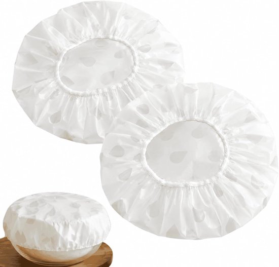 2 stuks herbruikbare afdekhoezen voor levensmiddelen met elastische rand, ideaal voor het afdekken van kommen, deeg, gebak, voor keuken, koelkast en picknick