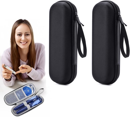 2 Stuks - Insuline koeltas - Diabetes tas medische etui - Koelbox - Insuline gekoelde harde koffer - Koeltasje voor op reis - Insulinepennen koeltas - Isolerende Insuline Etui - Koeltas voor medicijnen - Waterdicht en temperatuurisolerend - Zwart van Merkloos