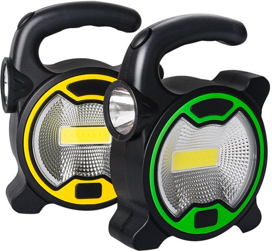 2 stuks kampeerverlichting op batterijen, tentverlichting, buitenkampeerlantaarn, draagbare LED-tentlantaarnlamp met 2 LED-lampen, hanglamp, waterdichte noodkampeerlamp, zwart van Merkloos