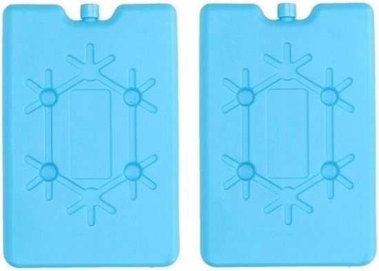2 stuks koelelementen fel blauw 16 cm - Koelblokken/koelelementen voor koeltas/koelbox van Merkloos