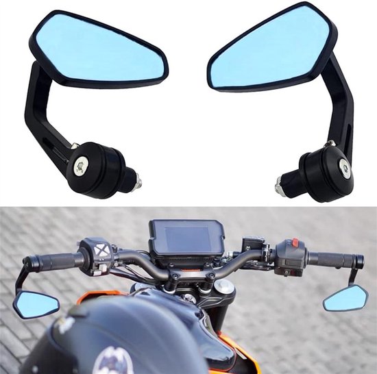 2 Stuks -Motorfiets - Motor Spiegels – Stuurspiegel – Scooterspiegels Universeel - Achteruitkijkspiegel Motor - Scooter Spiegels – Motorfiets & Scooter Accessoires - Zwart