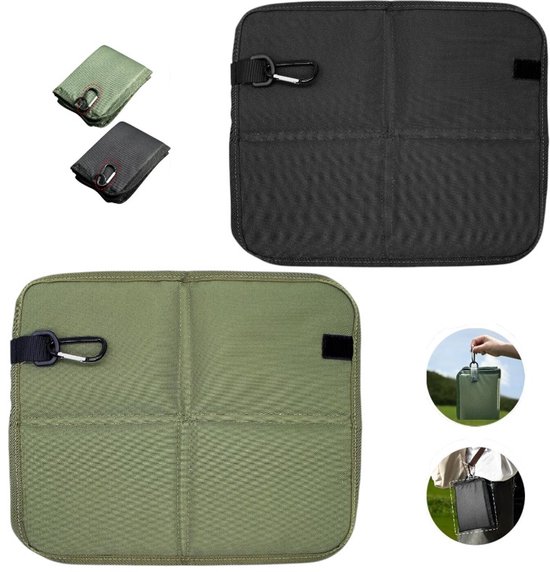 2 stuks Opvouwbaar Zitmatje - zitmatten voor backpacken - Opvouwbaar zitkussen voor buiten - Met karabijnhaak - Vochtbestendige mat - Draagbaar en waterdicht - Verdikte Oxford-stof - Geschikt voor wandelen - kamperen en gebruik in de tuin