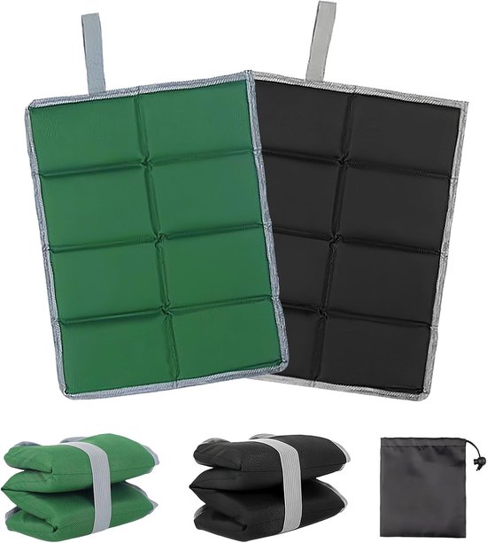 2 Stuks Outdoor Opvouwbare Zitkussens Zitmat - Thermo-Zitmat Opvouwbaar met 1 Opbergtas, Waterdichte Outdoor Opvouwbare Zitmat, voor Picknick Buiten, Wandelen, Kamperen
