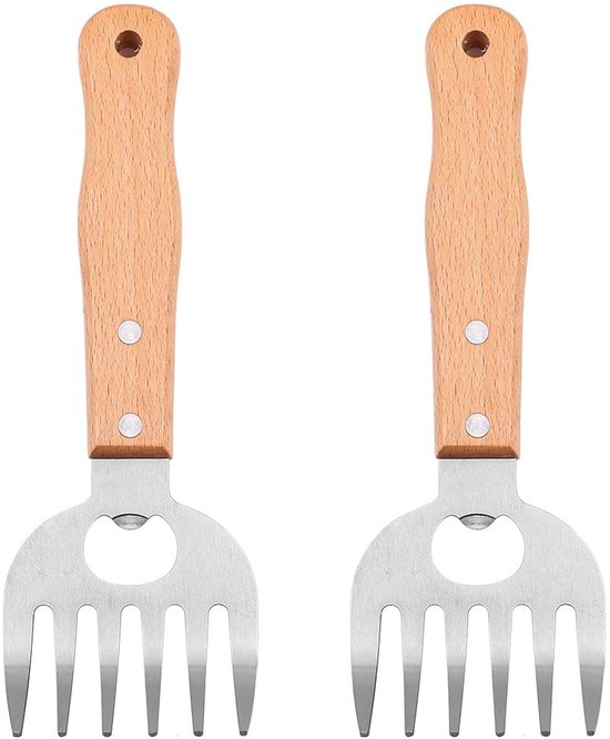 2 Stuks Vleesversnippering Klauwen Rvs Bbq Shredder Beerklauwen Vleeshandler Vorken Voor Verpletteren Getrokken Varkensvlees Kip Rundvlees Enz.