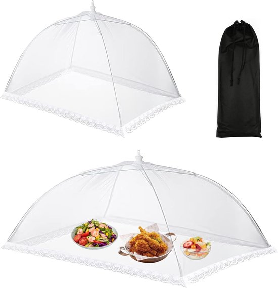 2 stuks vliegenhoes voer, opvouwbare voerhoes, vliegenhoes met 1 stuk opbergtas voor eten, fruit, picknick, BBQ van Rpanle