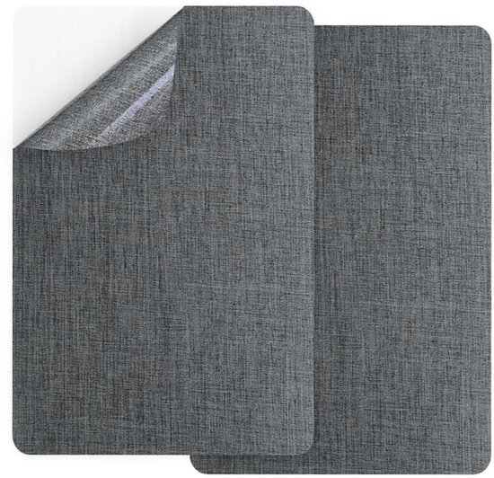 2 stuks zelfklevende patches voor textiel reparatie - Donkergrijs - Voor bank tent meubels autostoel - 20 x 28 cm van Merkloos
