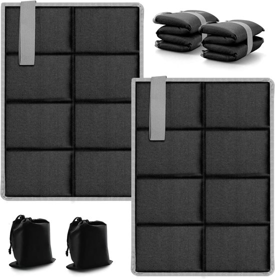 2 stuks - Zitmatje - Wandel zitmatje - Opvouwbaar zitmatje - Kampeer zitmatje - Camping zitmatje - Strand zitmatje - Reis zitmatje - met opbergzakken - voor outdoor, tuin, wandelen, camping, strand, picknick - 40*30 cm - zwart van Merkloos