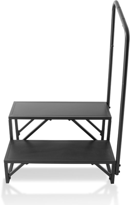 2 Treden Voor Campers, 200 Kg Draagvermogen, Antisliptreden Van Koolstofstaal, Met Leuning, Veilige Instap Voor Campers, Aanhangers, Campers