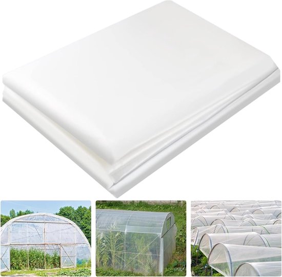 2 x 3 m polyethyleenfolie transparante kasfolie, extra dikke scheurvaste tuinfolie van polyethyleen, transparante polytunnel voor tuinieren, tomatenhuis, kasfolie (250 Mu van Merkloos