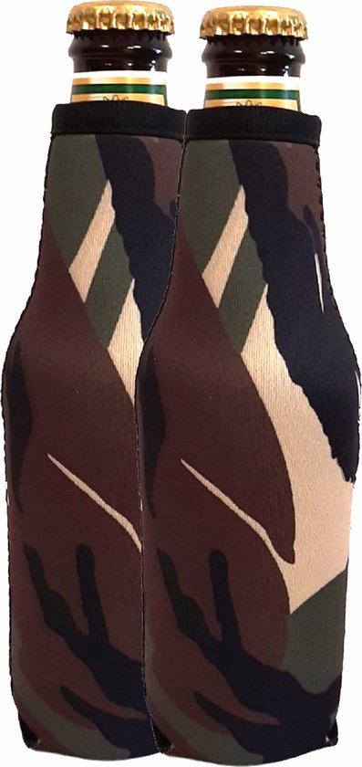 2 x - Bierfleskoelhouder - bierfles - bierfleshouder - Camouflage van Merkloos