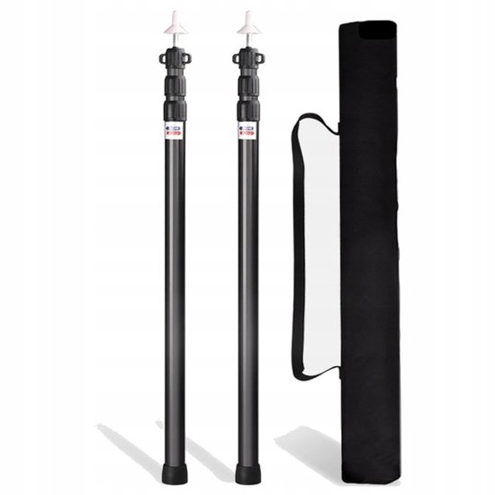 2 x Outdoor Tentstokken - Aluminiumlegeringsstokken - Waterdicht en roestvrij - Verstelbaar en telescopisch 235 cm - Geschikt voor zeilen, tenten, luifels, beschermhoezen