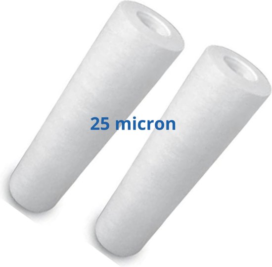 2 x waterfiltercartridge - sedimentfilter vervangpatroon - 25 micron - GRATIS VERZENDING van Vervangpatroon.nl