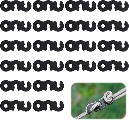 20 stuks aluminium legering - touwspanners voor campingtent - ultra lichte tent touwspanners - campinguitrusting voor buitenactiviteiten zoals wandelen en backpacken van Merkloos