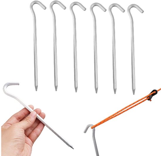 20 Stuks Rotspennen - Tentharingen - Vaste spijkers - Grondpennen camping zandspijkers 18 cm outdoor - Haringen - Grondpennen - Aluminium - LOUZIR