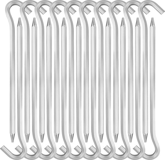 20 Stuks - Stormharing Grondpen - Tentharing - Tent Haring - Tent spijker - 18cm - Grondhaken - Aluminiumlegering - zilver van Obelink