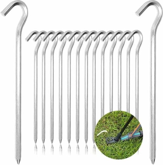 20 stuks - tentharingen - vaste spijkers - grondpennen camping zandspijkers 18 cm aluminium outdoor - camping tentharingen - Grondanker - Tent Haring - Grondhaken - Tent spijker van V-Part