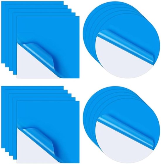 20 Stuks Zelfklevende PVC Patches voor Onderwater Reparatie van Zwembaden en Opblaasboten - 7 x 7 cm Herstelset voor Waterbedden en Zwembadplekken