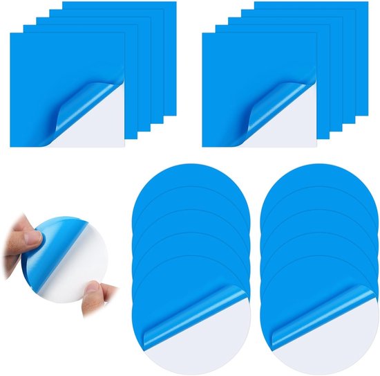 20 Stuks Zelfklevende Vinyl Reparatie Patches Set, PVC Plakpatches voor Zwembaden, Opblaasbare Spa en Hot Tub Herstel Kit (10 Vierkanten + 10 Cirkels) van Merkloos
