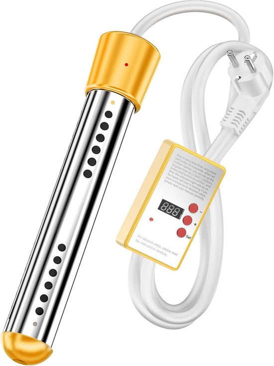 2000W Snelverwarmende dompelverwarmer:automatische veiligheidsuitschakeling - roestbestendig ontwerp voor baden - zwembaden en voetbaden - Gebruiksvriendelijk - hoge prestaties - duurzame waterverwarming - geel - Brawdress