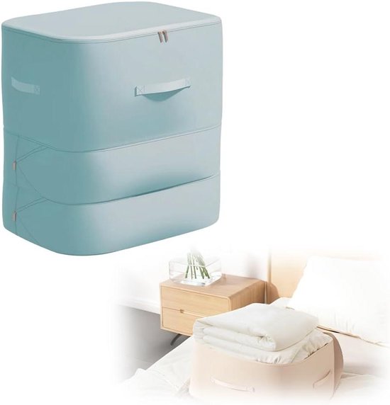 2025 Nieuwe 3-laags ultra ruimtebesparende zelfcompressie-organizer, opbergtas met grote capaciteit met rits, compressiezakken voor dekbedden, dekens, beddengoed, dekbed (blauw XXXL-Large)