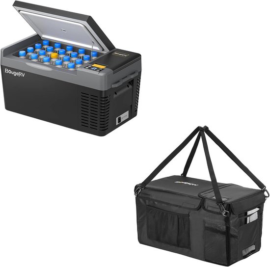 20L Draagbare Auto Koelbox Zwart met Opbergtas