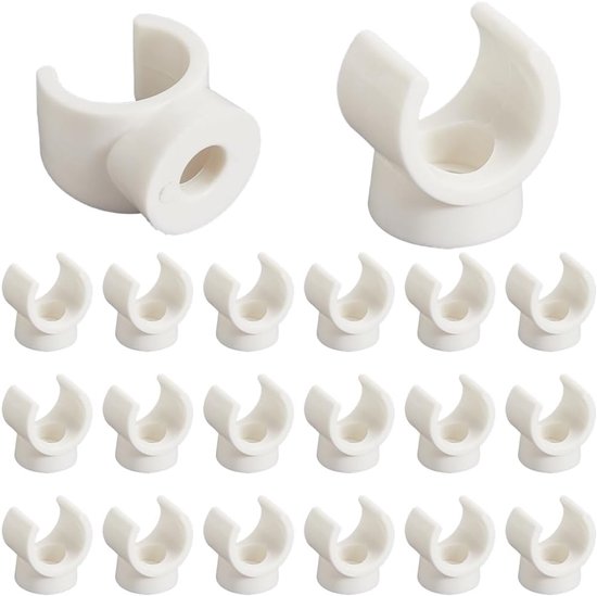 20pcs 10mm PEX Clips - Pipes Clamps Hangers - PVC Pipe Holder - White Plastic U-shaped Hook Water Pipes Support Fixing Tubing Clip Socket Clamps Voor Bevestiging van Pijpen van Merkloos