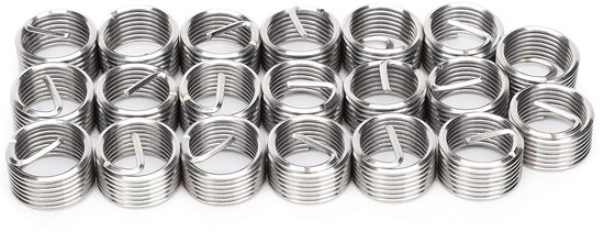 20Pcs Draad Draad Inserts Draad Reparatie Mouw Kit M12 X 1.25 Stalen Schede Opgerolde Draad Helicoil Type Schroef voor Automotive Reparaties(1D)