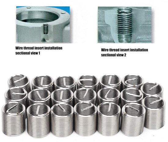20Pcs Draad Draad Inserts Draad Reparatie Mouw Kit M12 X 1.25 Stalen Schede Opgerolde Draad Type Schroef voor Automotive Reparaties(2D)