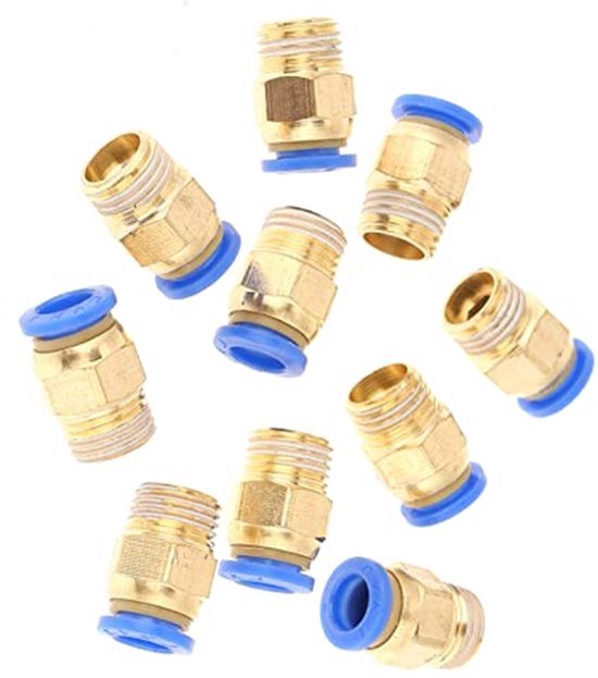 20PCS Pneumatische Snelsluiting 8mm Diameter Draad 1/4 BSP Set Lucht Aansluitingen Adapter Push-to-Connect Aansluitingen Rechte Pneumatische Snelsluiting Luchtleiding Connector van Merkloos