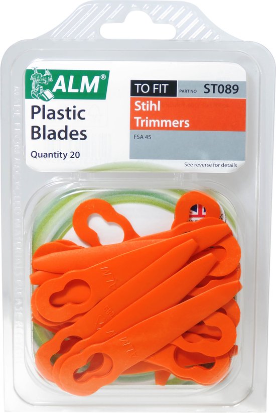 20x ALM messen geschikt voor STIHL Polycut 2-2 en 3-2 - accu grastrimmer bosmaaier maaikop - FSA 45 FSA 57 FSE 52 SWIFT 40V - kunstofmessen - kunstof maaimessen - 40080071000 van ALM