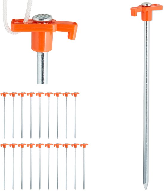20x grondpen oranje - rotspen - tentharingen - rotsharing - grondanker