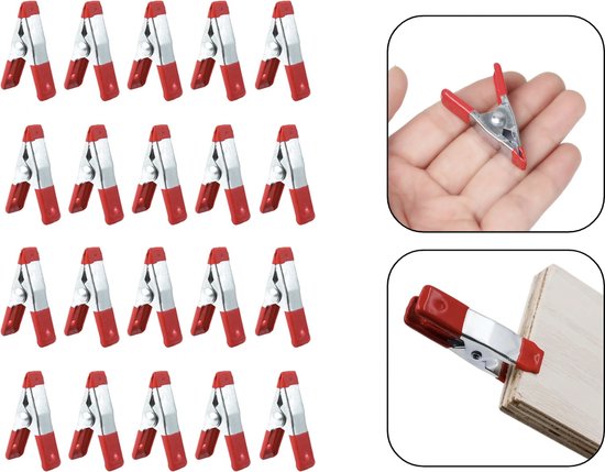 20x PD® - Zeilklemmen - Mini Zeilklem - Kleine marktklemmen - zeilklem - 20 stuks - Metaal van PD