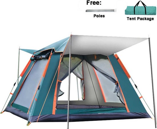 215*cm tent waterdicht UV-bescherming - vijf personen - groen oranje van Skandika