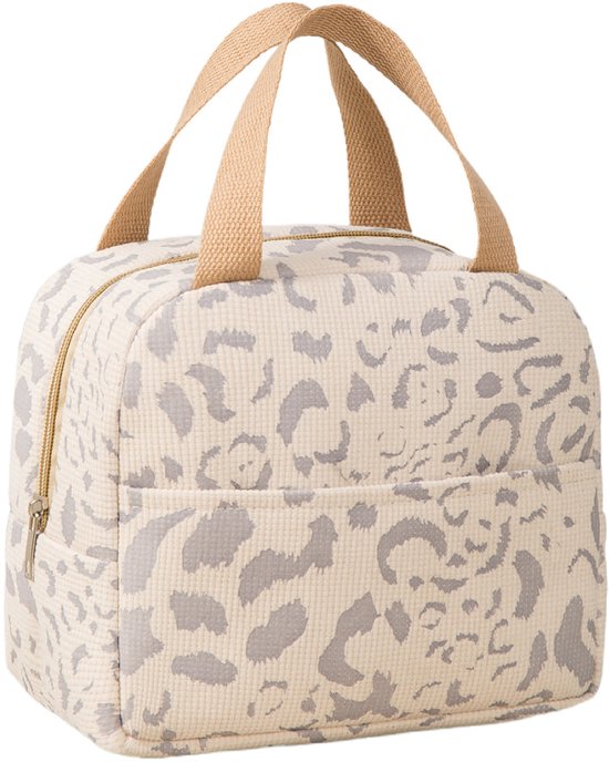 23×14×20cm Inktpatroon Isolerende Lunchtas - Beige - Herbruikbare Waterdichte Aluminiumfolie Tas voor Kantoor, Fitness & Reizen van Merkloos