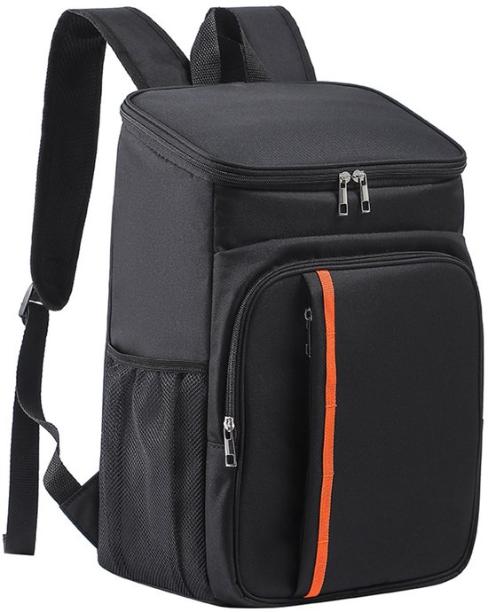 23L geïsoleerde koeltasrugzak, picknicktas, draagbare geïsoleerde koeltas voor mannen en vrouwen, ideaal voor lunch, strand, kamperen, barbecue, werk, school en picknicks,Zwart van GROWFAST