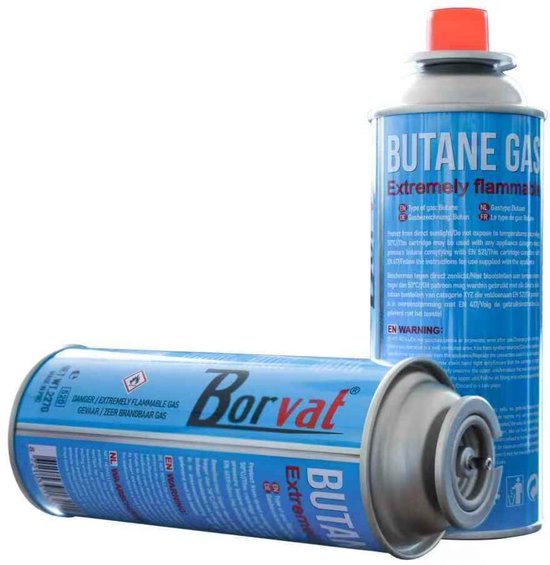 24 Stuks - Gas Cartridge Butaangas 227g - Navulling voor Campingkooktoestellen, Verwarming & Gasflessen