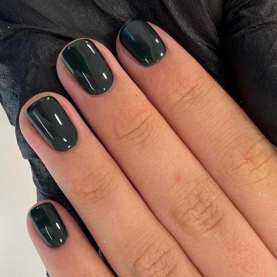 24 Stuks Press on Nails Kort Vierkant Groen – Complete Set voor DIY Manicure met Jelly Lijm, Nagelvijl en Houten Staafje